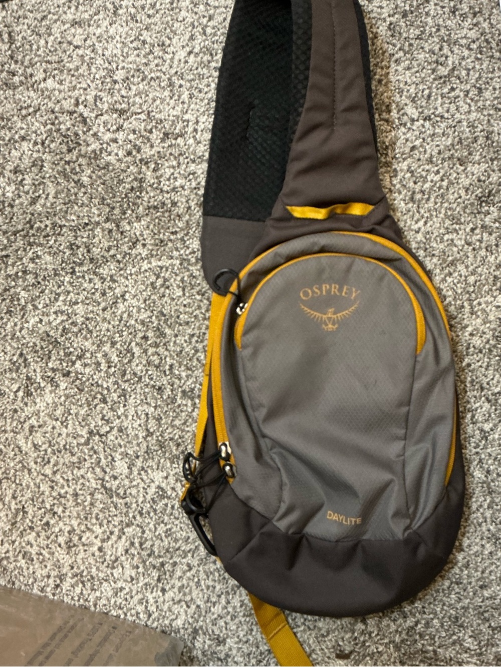 Osprey Daylite Sling Backpack Gray Yellow Crossbody Hiking Travel Bag